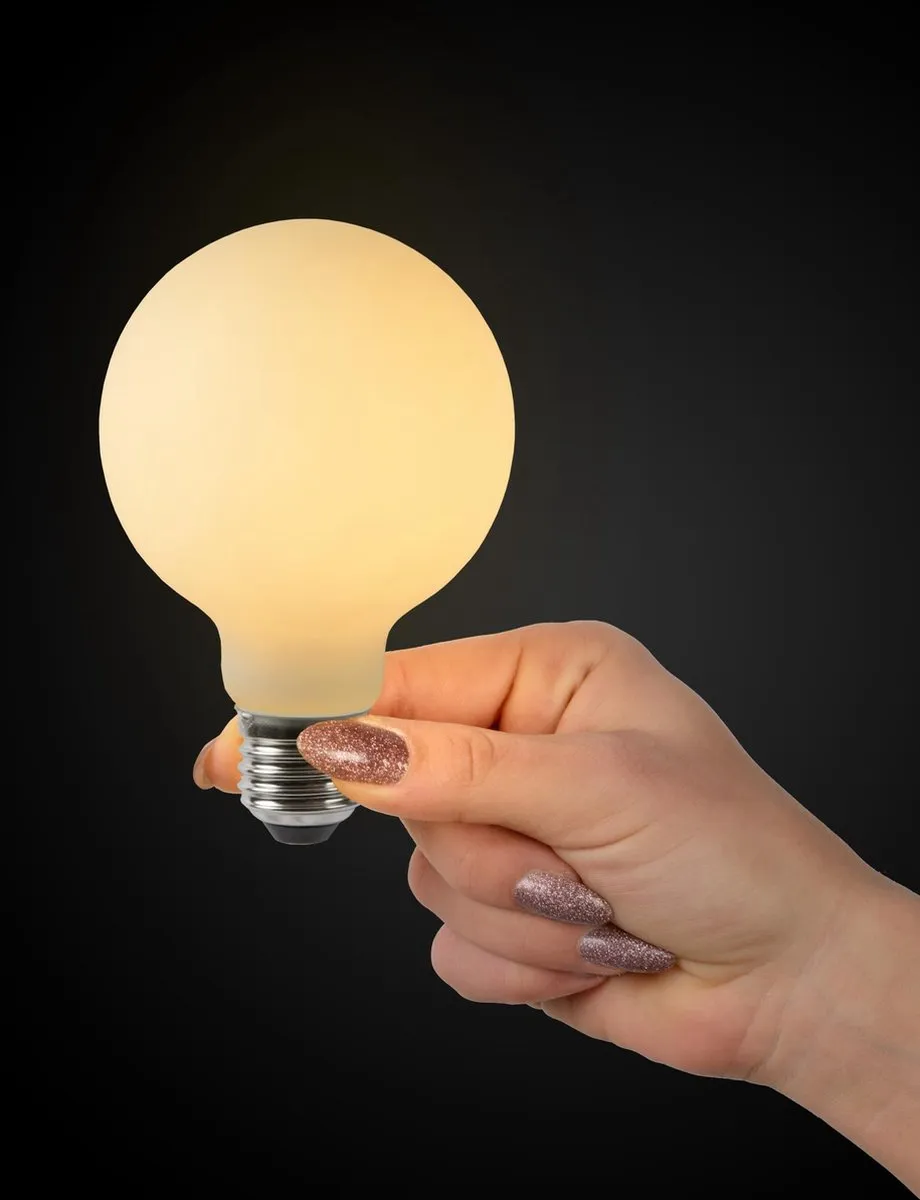 Lucide G80 LED Filamentlamp - 4,9W 2700K - Ø8cm Rookglas
