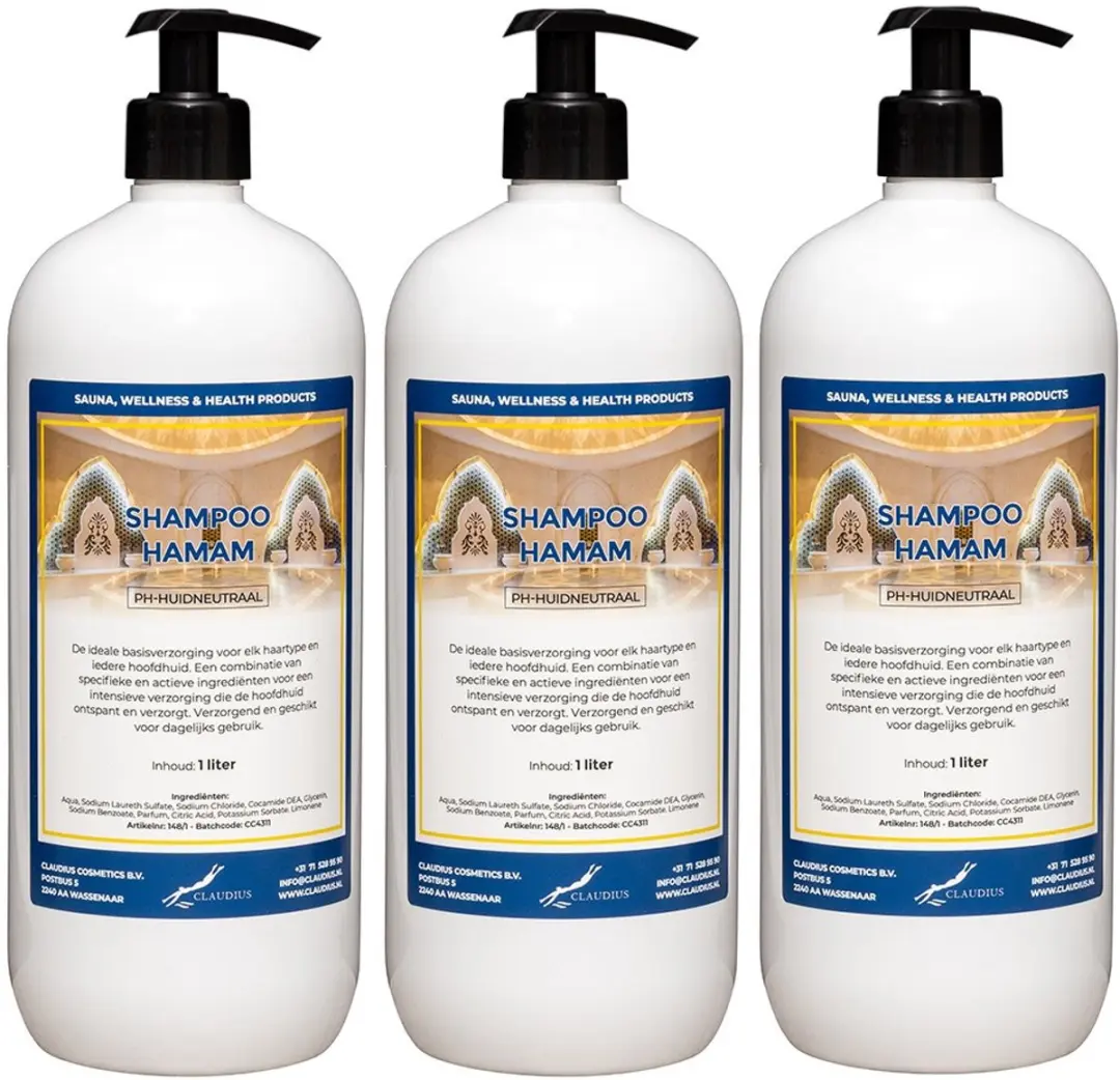 Splashbox Cosmetics Shampoo Hamam 1L - 3 Stuks