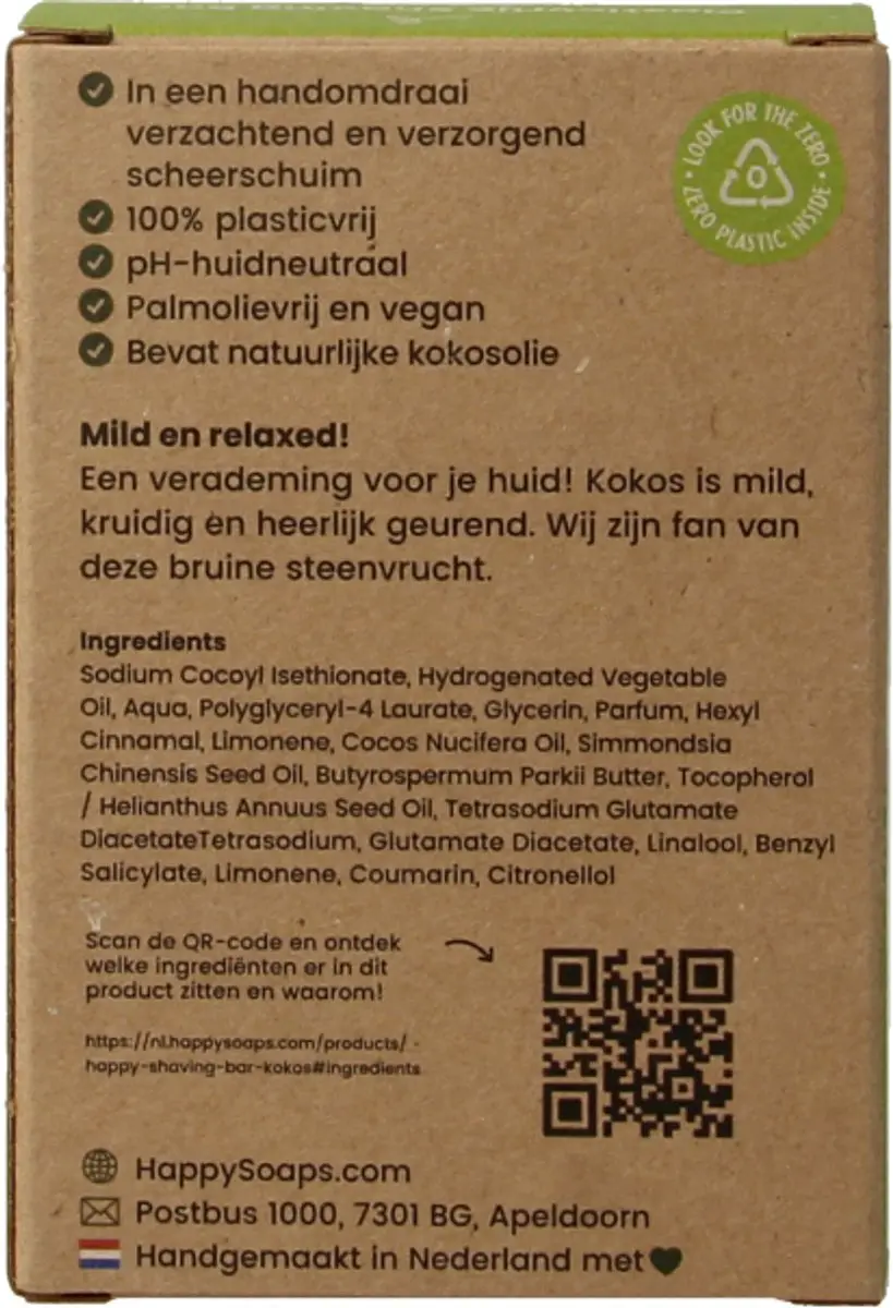 HappySoaps Shaving Bar Kokos - 80g