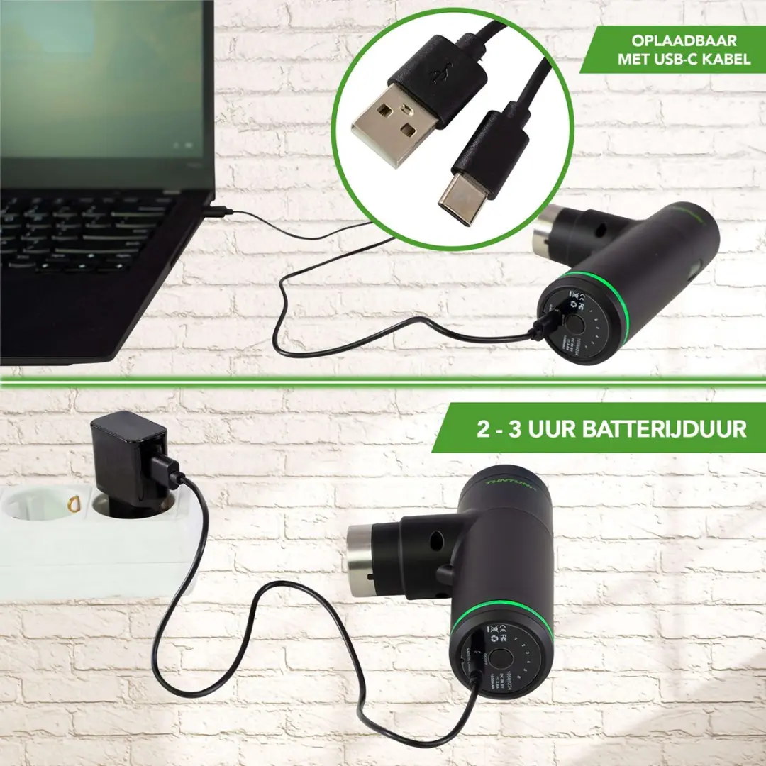 Tunturi MG30 Mini Massagepistool - 4 Koppen - Zwart - afbeelding 6 van 6