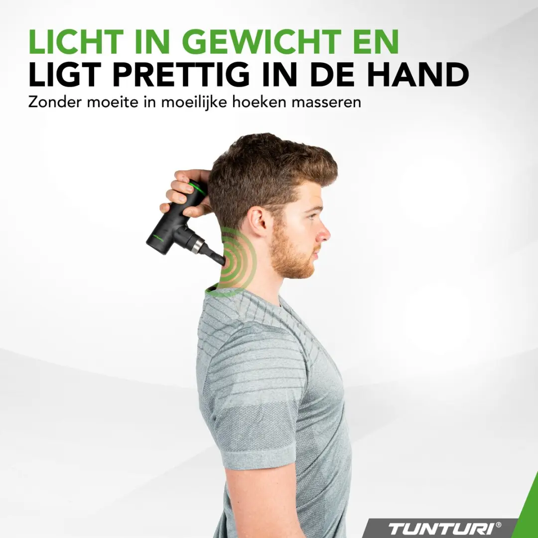 Tunturi MG30 Mini Massagepistool - 4 Koppen - Zwart
