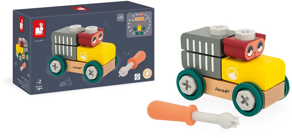 Janod Brico'Kids Beer Bouwpakket - 25 Stuks - Inclusief Schroevendraaier