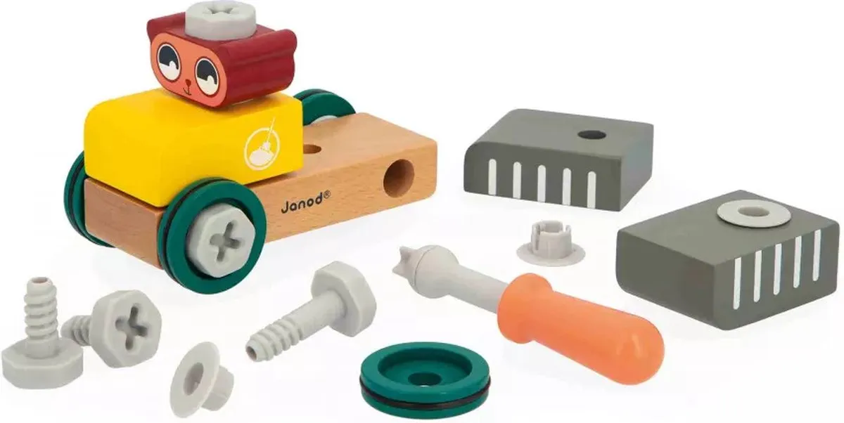 Janod Brico'Kids Beer Bouwpakket - 25 Stuks - Inclusief Schroevendraaier