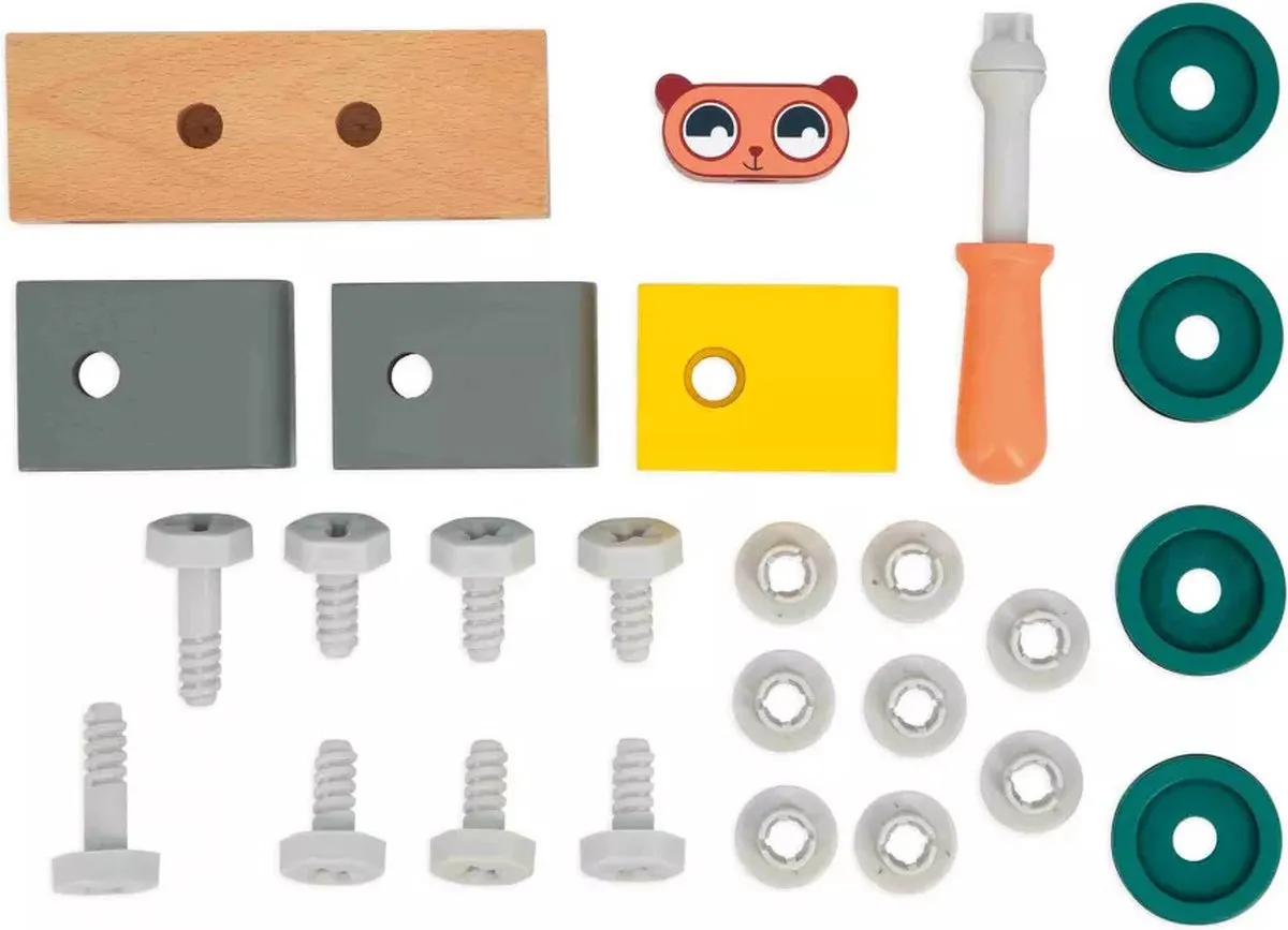 Janod Brico'Kids Beer Bouwpakket - 25 Stuks - Inclusief Schroevendraaier