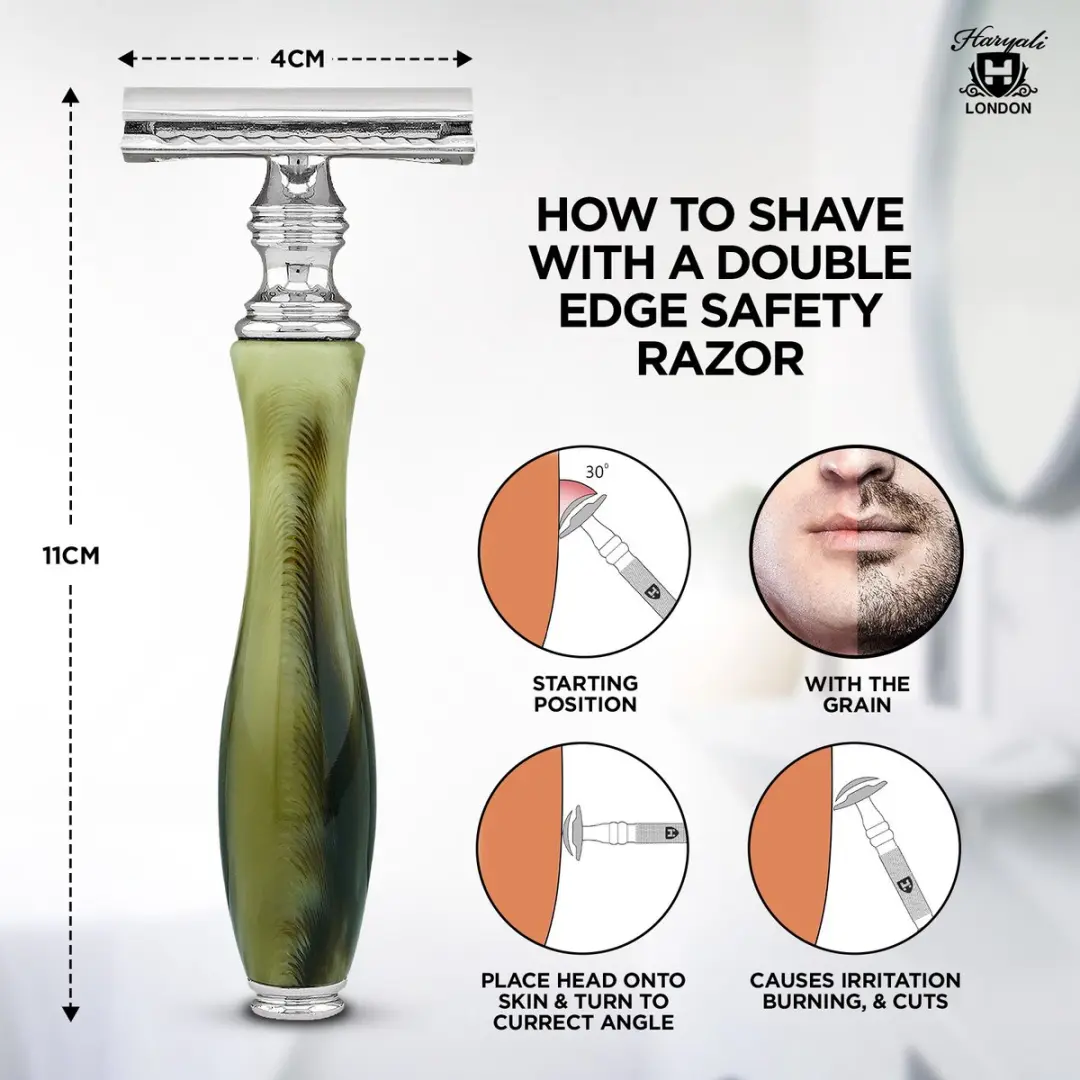 Haryali London Double Edge Safety Razor - 5 Stuks - Groen