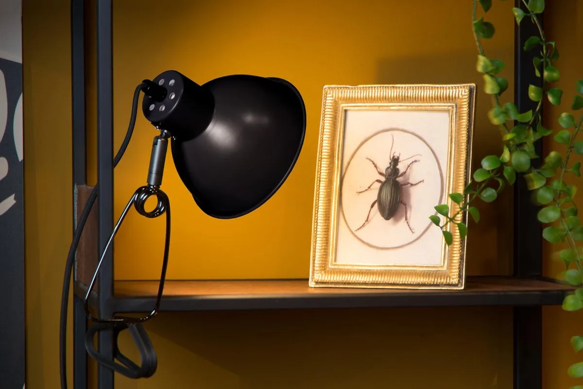 Lucide MOYS Klemlamp E27 - 40W - Zwart