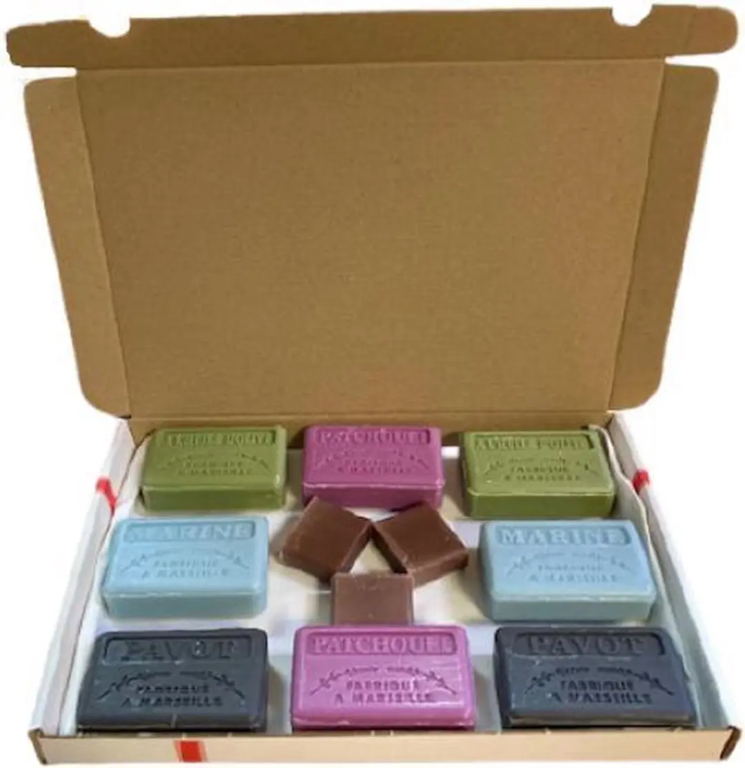 Savon de Marseille Patchouli/Pavot/Marine/Huile d'Olive/Vanille Voordeelpakket