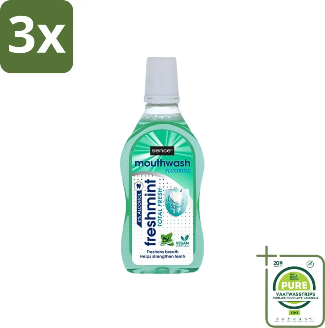 Sence Fresh Freshmint Mondwater 1500ml - 3 Stuks
