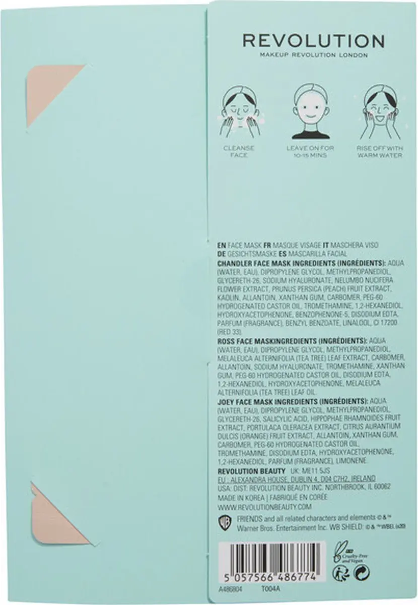 Makeup Revolution Joey Ross Chandler Sheet Mask Set - 3 Stuks