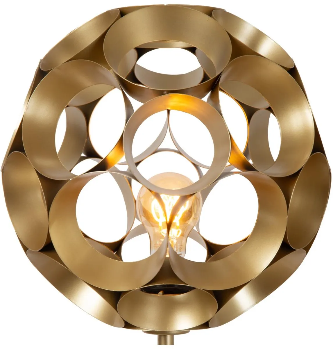 Lucide HANNELORE Vloerlamp Ø30cm - Mat Goud/Messing