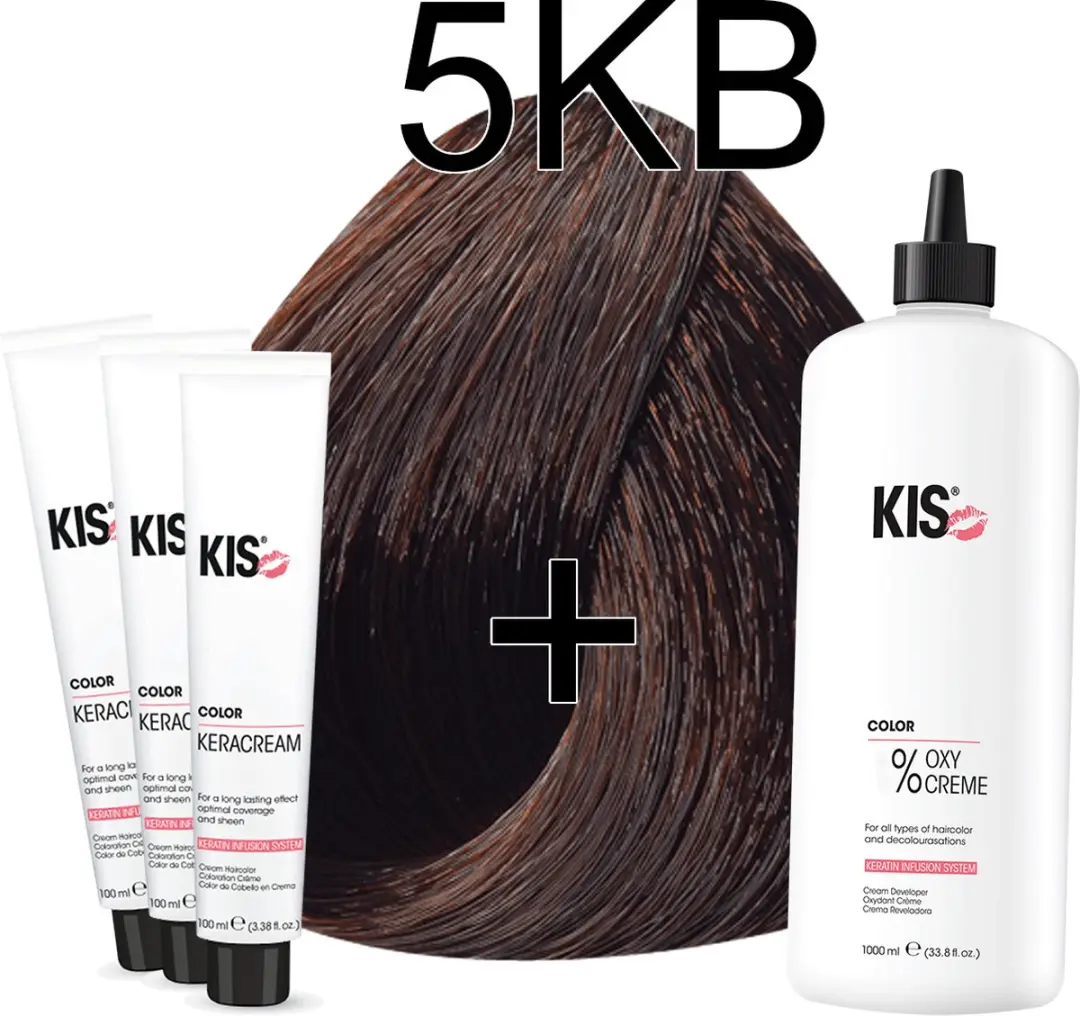 KIS KeraCream Color 5KB Koper Hazelnoot Haarverfset