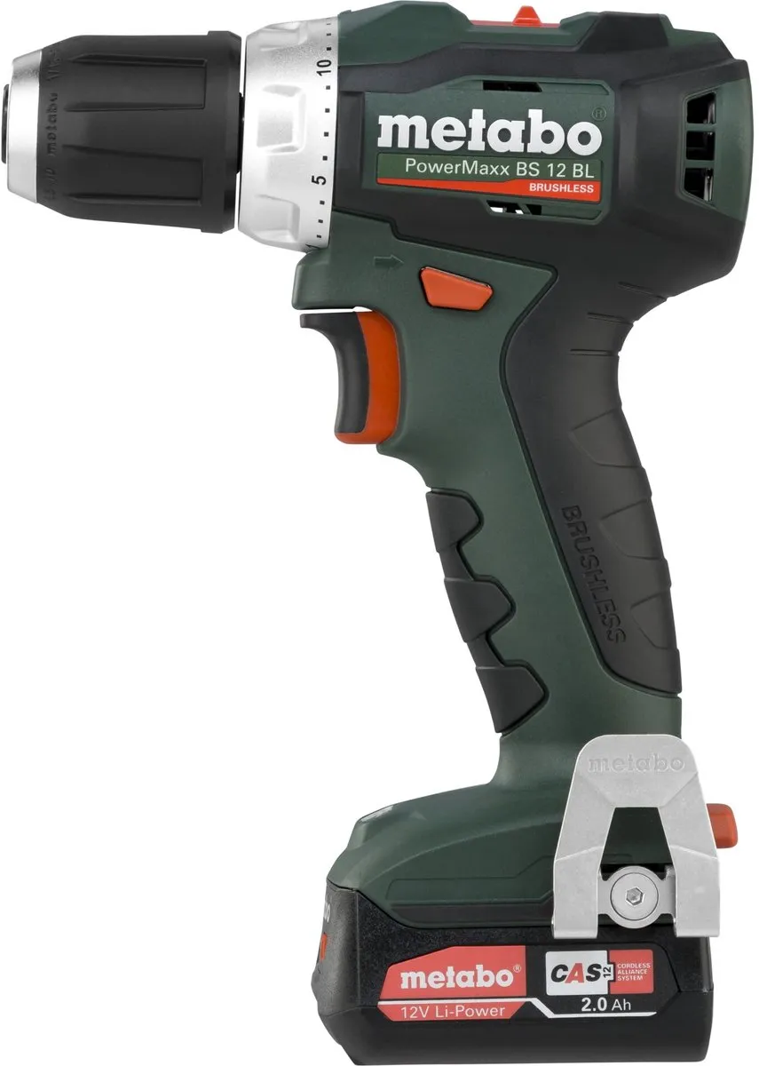 Metabo PowerMaxx BS 12 BL 601044500 Accu-schroefboormachine - 12V 2Ah - 2x accu