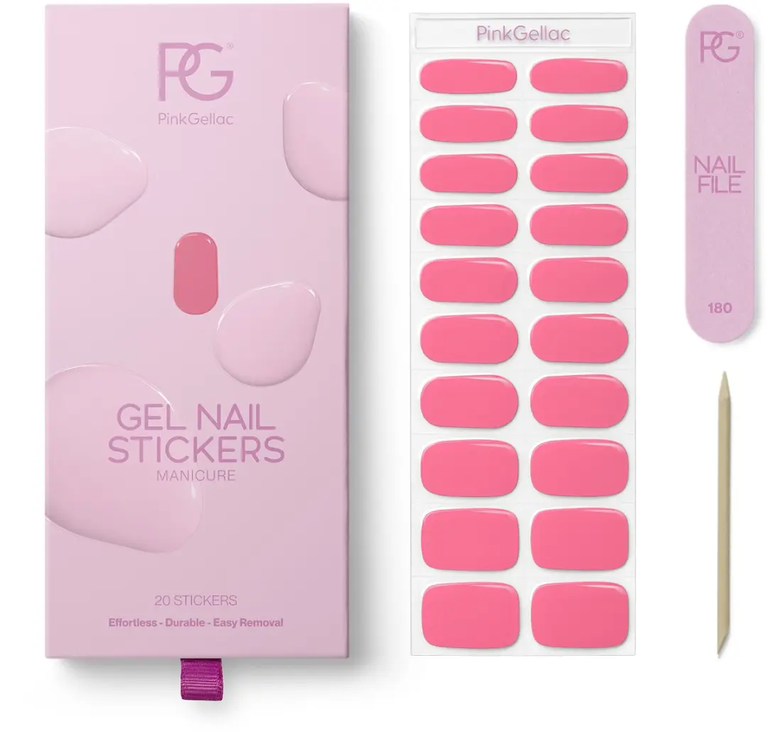 Pink Gellac UV Nagelstickers Coral Charm - 20 Stuks