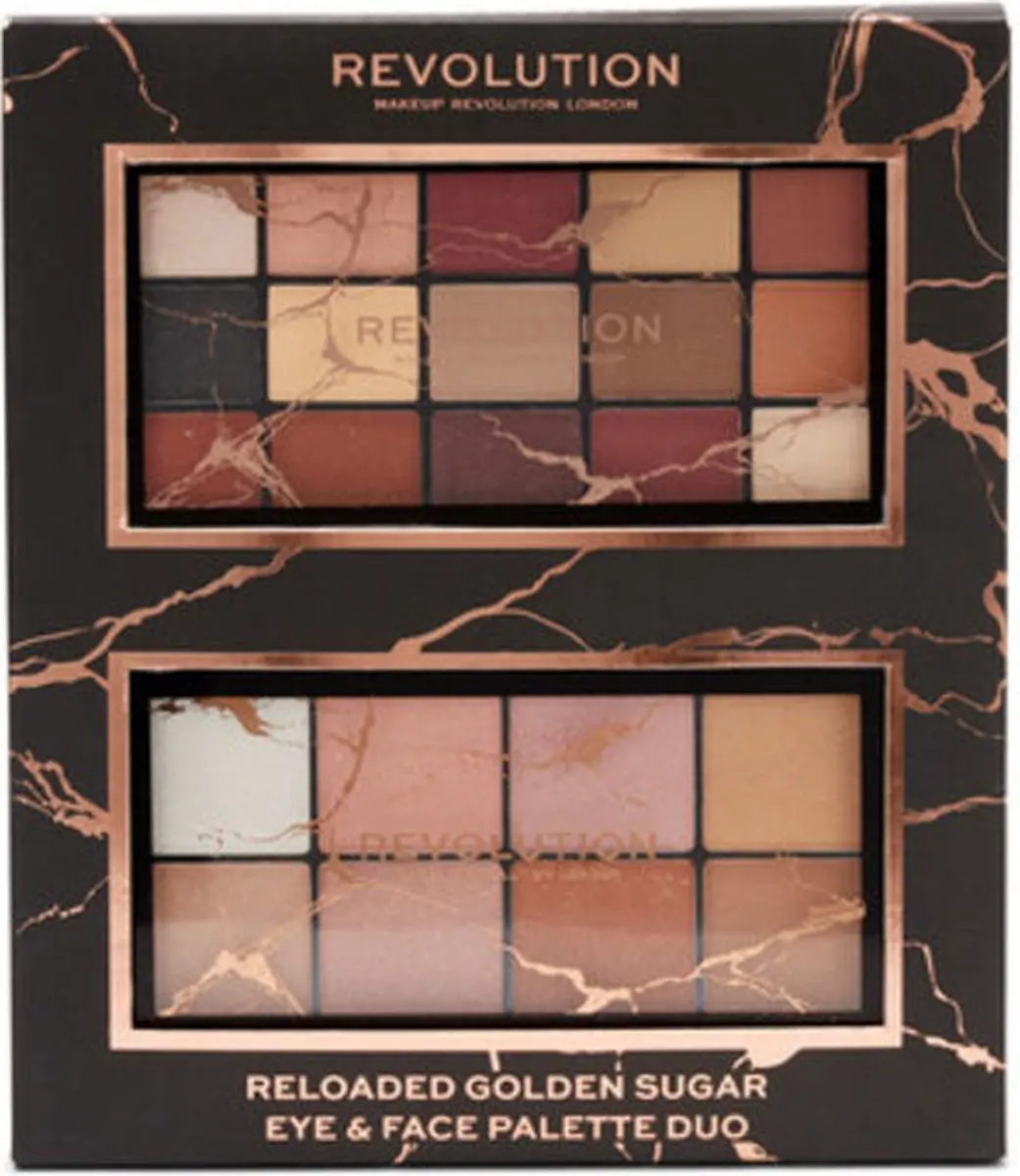Makeup Revolution Reloaded Golden Sugar Oog & Gezicht Palette - 2 Stuks
