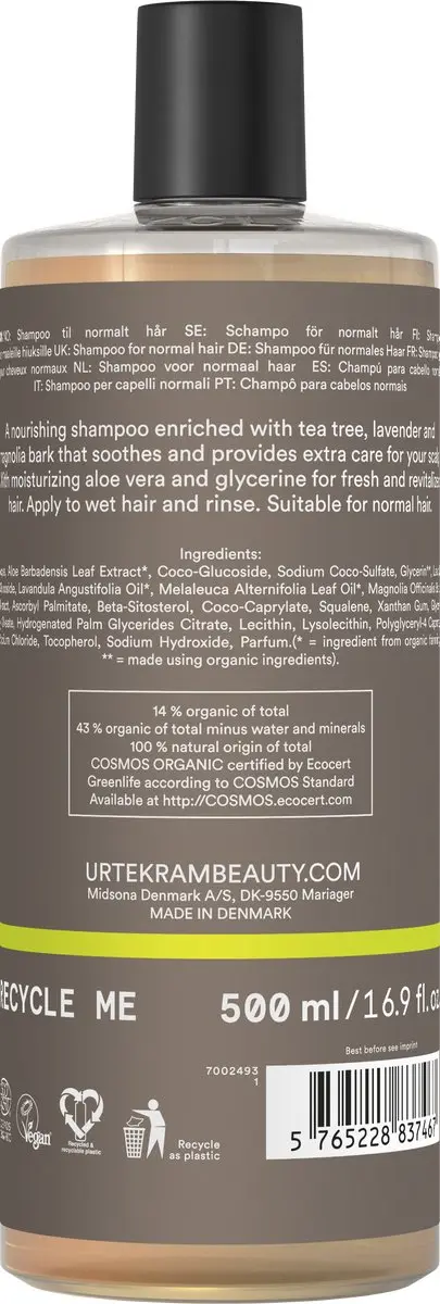 Urtekram Tea Tree Shampoo Antibacterieel 500ml - 6 Stuks