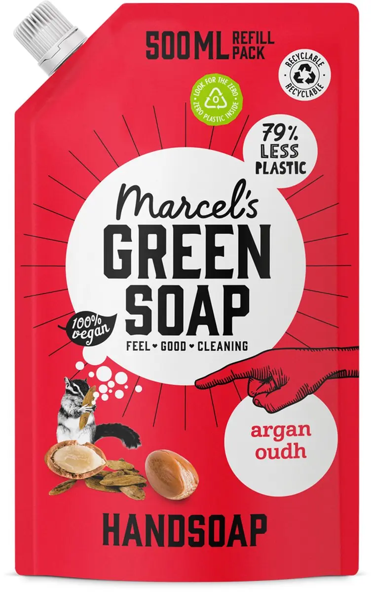 Marcel's Green Soap Handzeep Navulling Argan & Oudh 6x500ml