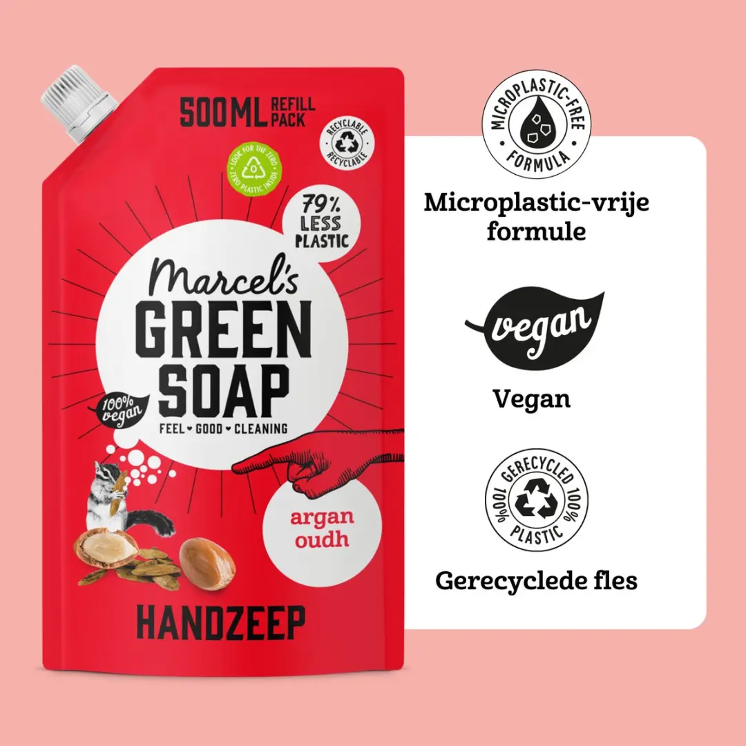 Marcel's Green Soap Handzeep Navulling Argan & Oudh 6x500ml