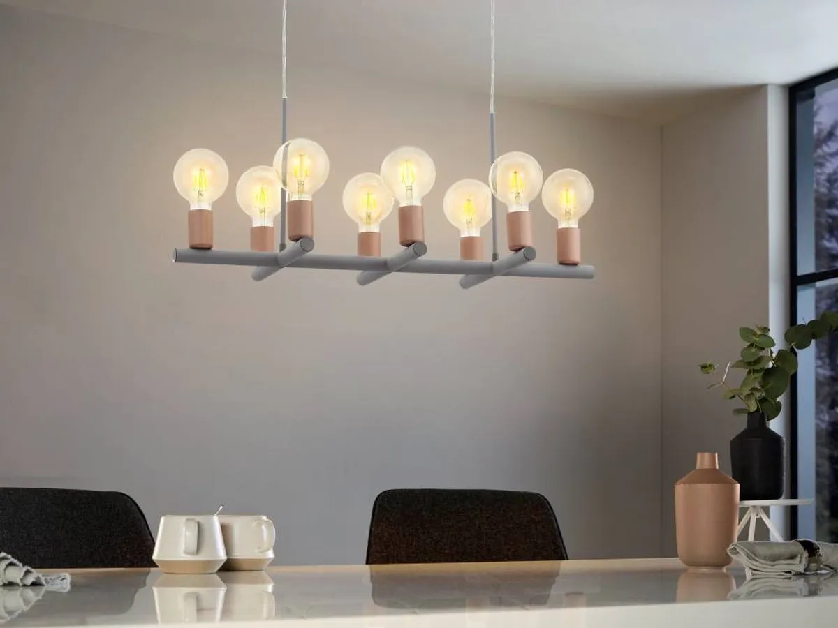 Eglo Adri 1 Hanglamp - 8 Lichtpunten - Staal Grijs