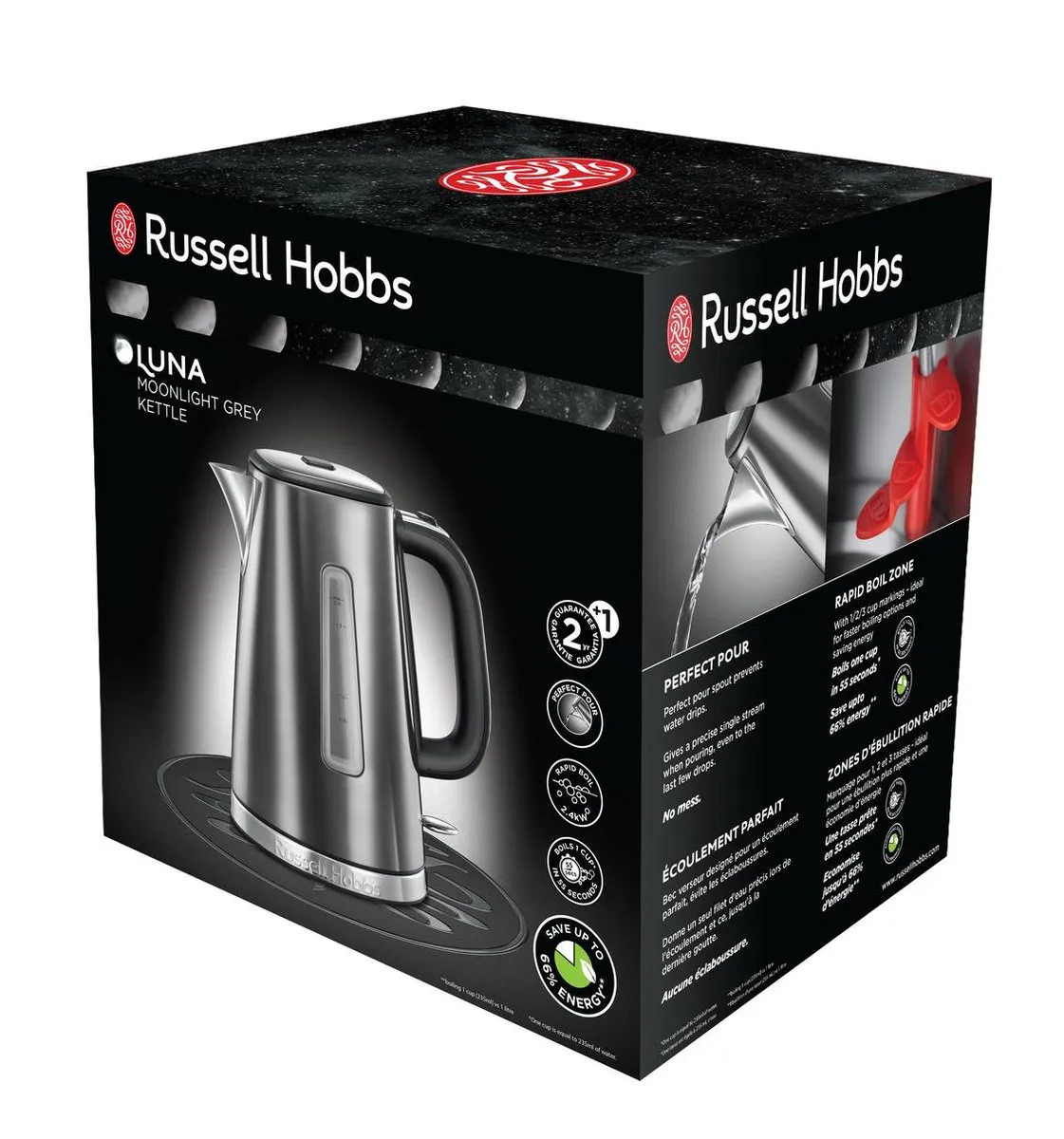 Russell Hobbs Luna Waterkoker 2400W 1.7L - Grijs - afbeelding 6 van 6