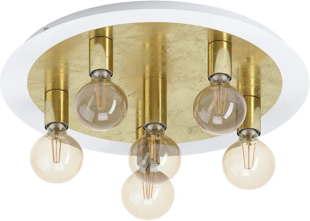 Eglo Passano Plafondlamp E27 - 3 Lichtpunten 45cm - Wit/Goud