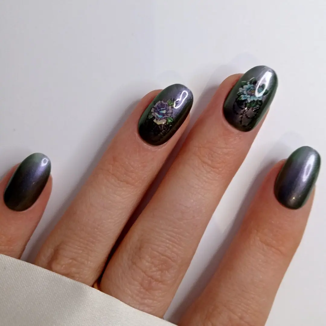 SD Press on Nails B94 Plaknagels - 20 Stuks - Paarsgroen