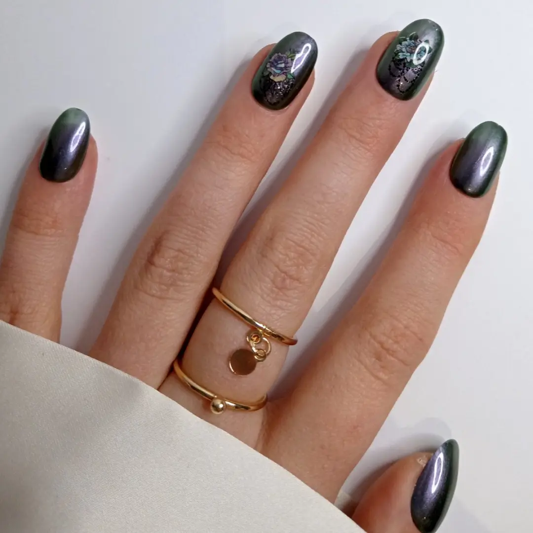 SD Press on Nails B94 Plaknagels - 20 Stuks - Paarsgroen