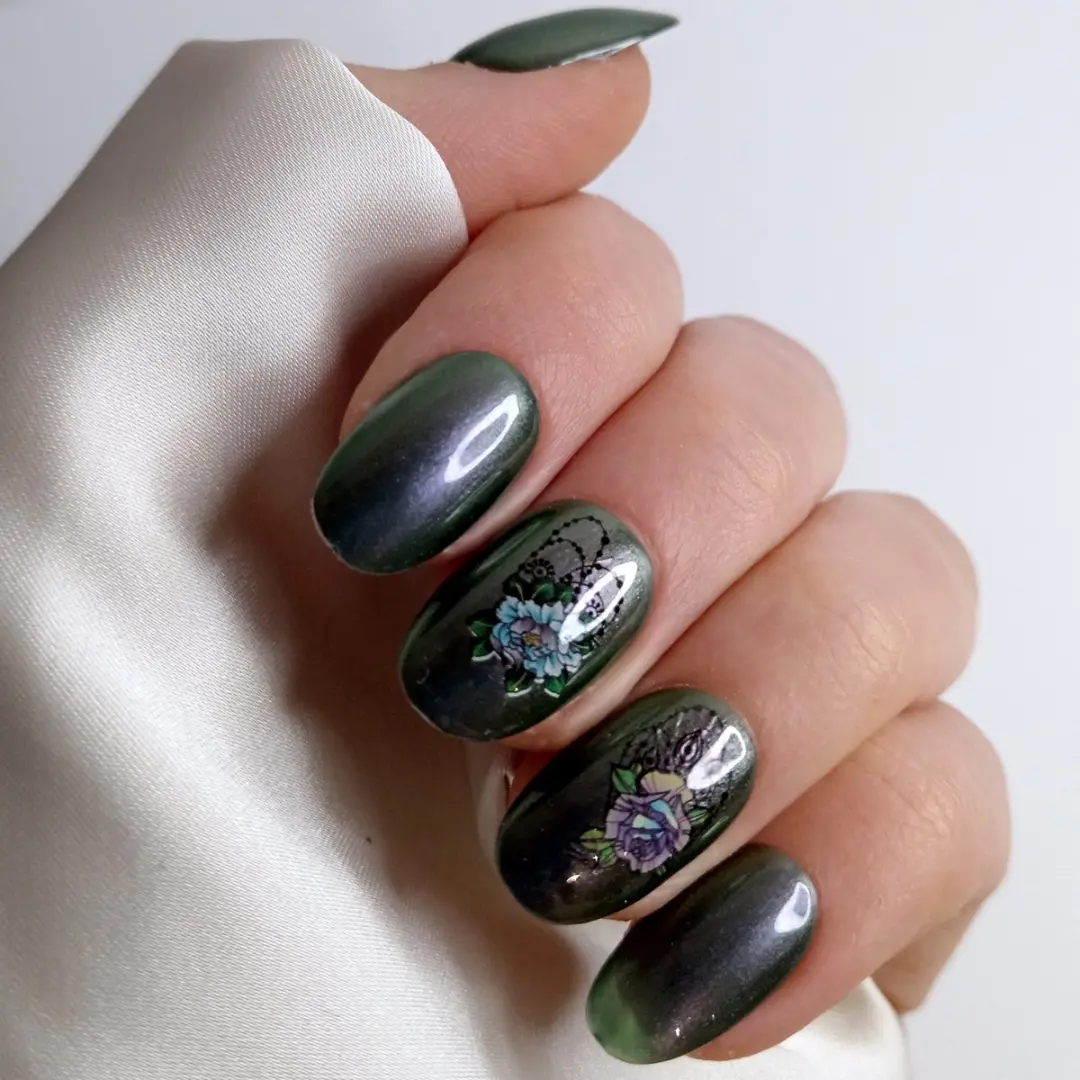 SD Press on Nails B94 Plaknagels - 20 Stuks - Paarsgroen