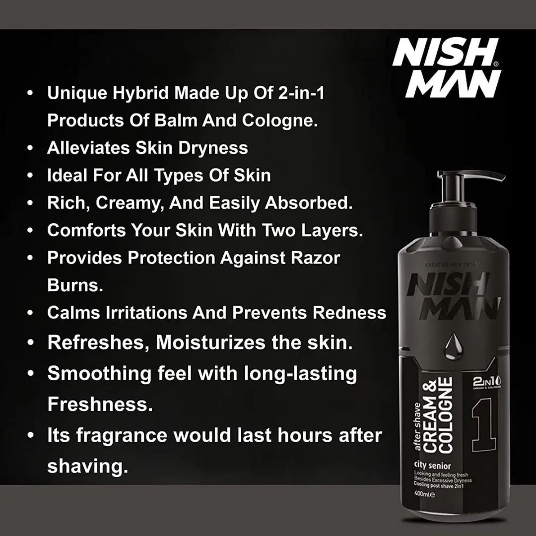 Nishman 01 City After Shave Cream & Cologne 400ml - afbeelding 6 van 6