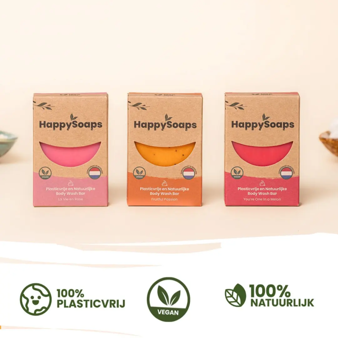 HappySoaps Body Wash Bar Lavendel 100g - Vegan & Plasticvrij