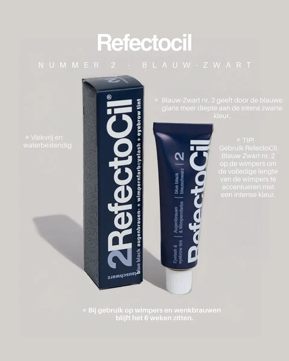 Refectocil Wimper & Wenkbrauwverf Kit Nr 2 Blauw/Zwart - 4 Stuks