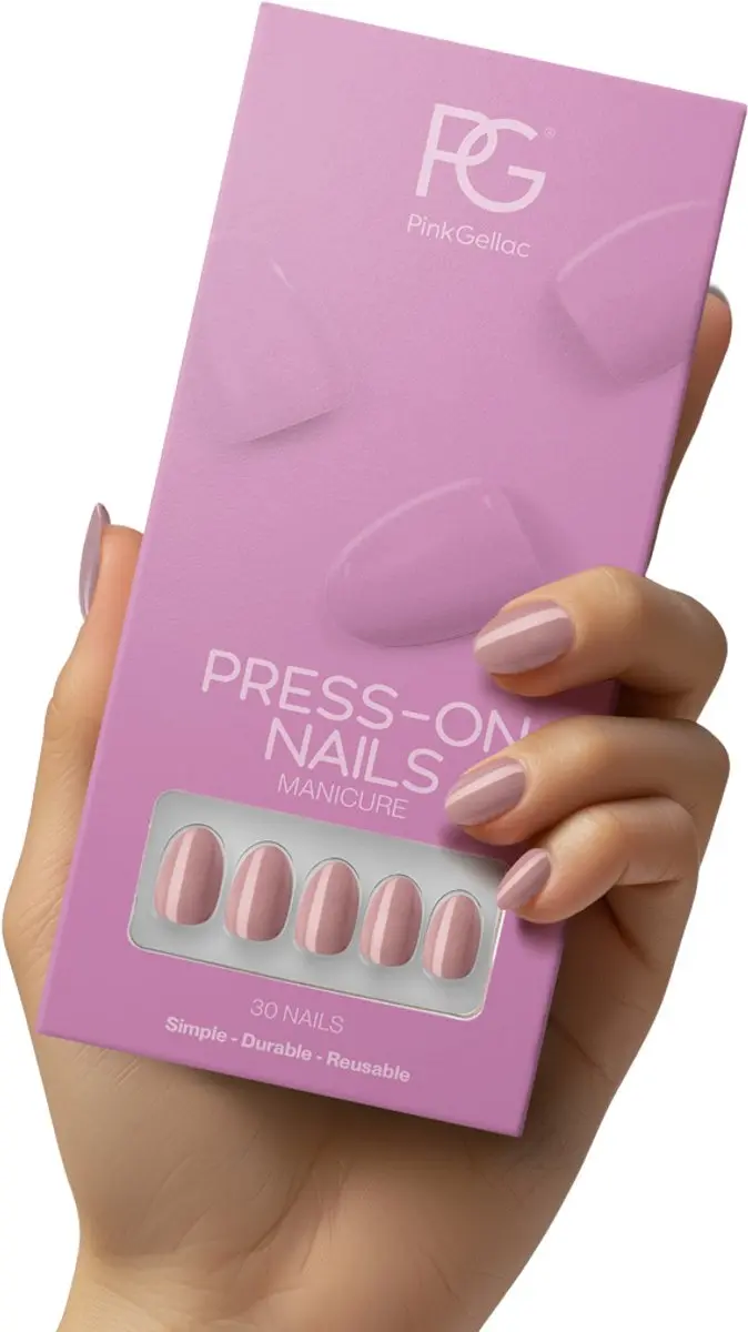 Pink Gellac Press On Nails 305 Pearly Nude