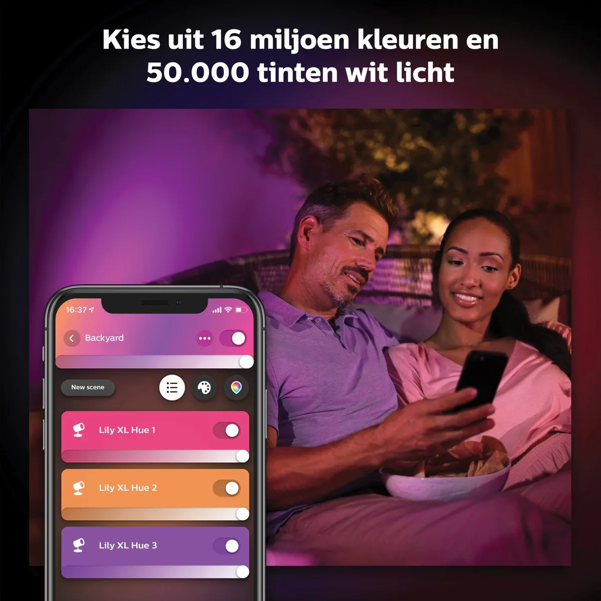 Philips Hue Lily XL Tuinspot - Multicolor - Zwart