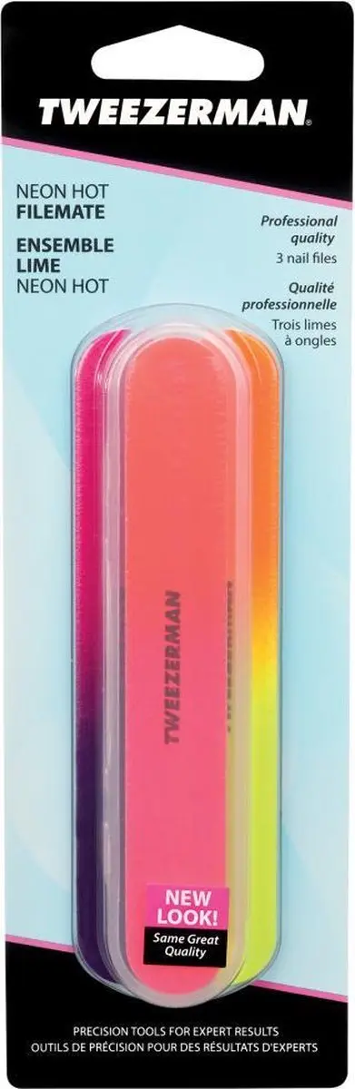 Tweezerman Neon Vijlen - 3 Stuks - Multi Kleur