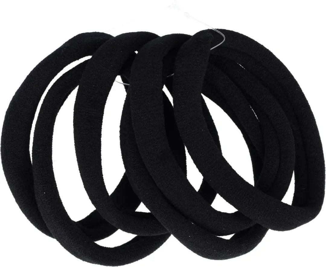 Haarsoires Haarelastieken Basic - Zwart - 6 Stuks