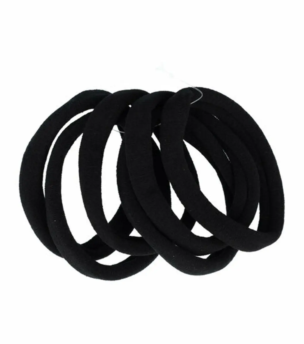Haarsoires Haarelastieken Basic - Zwart - 6 Stuks
