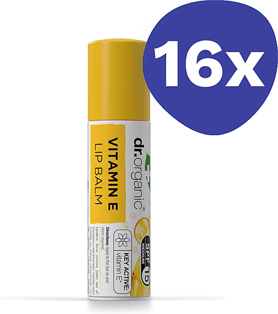 Dr. Organic Vitamine E Lipbalsem 5.7ml - 16 Stuks