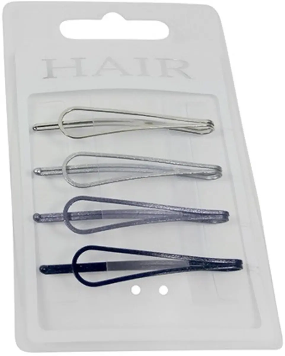Haarsoires Schuifspeldjes 5cm - Grijs Zilver - Set van 4