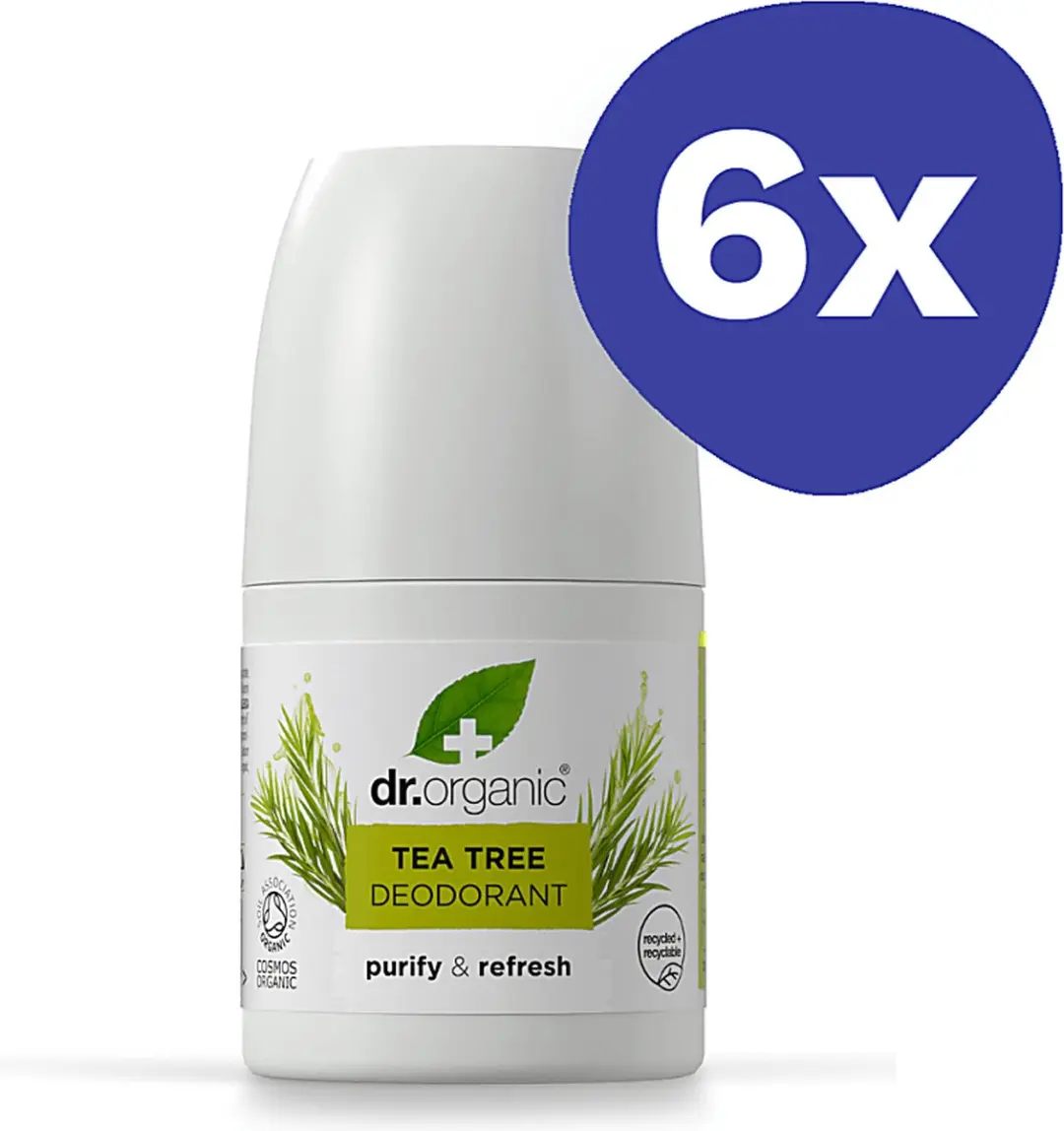 Dr Organic Tea Tree Deodorant - 6x50ml