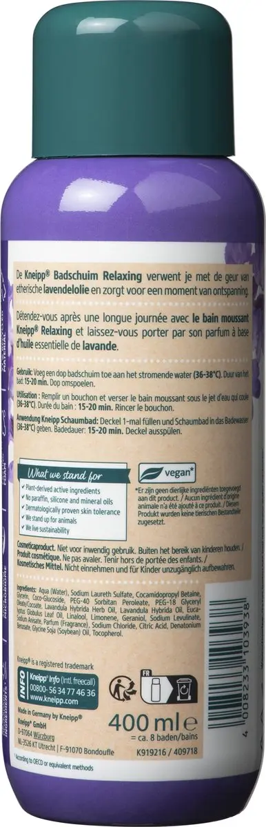Kneipp Relaxing Badschuim Lavendel 400ml