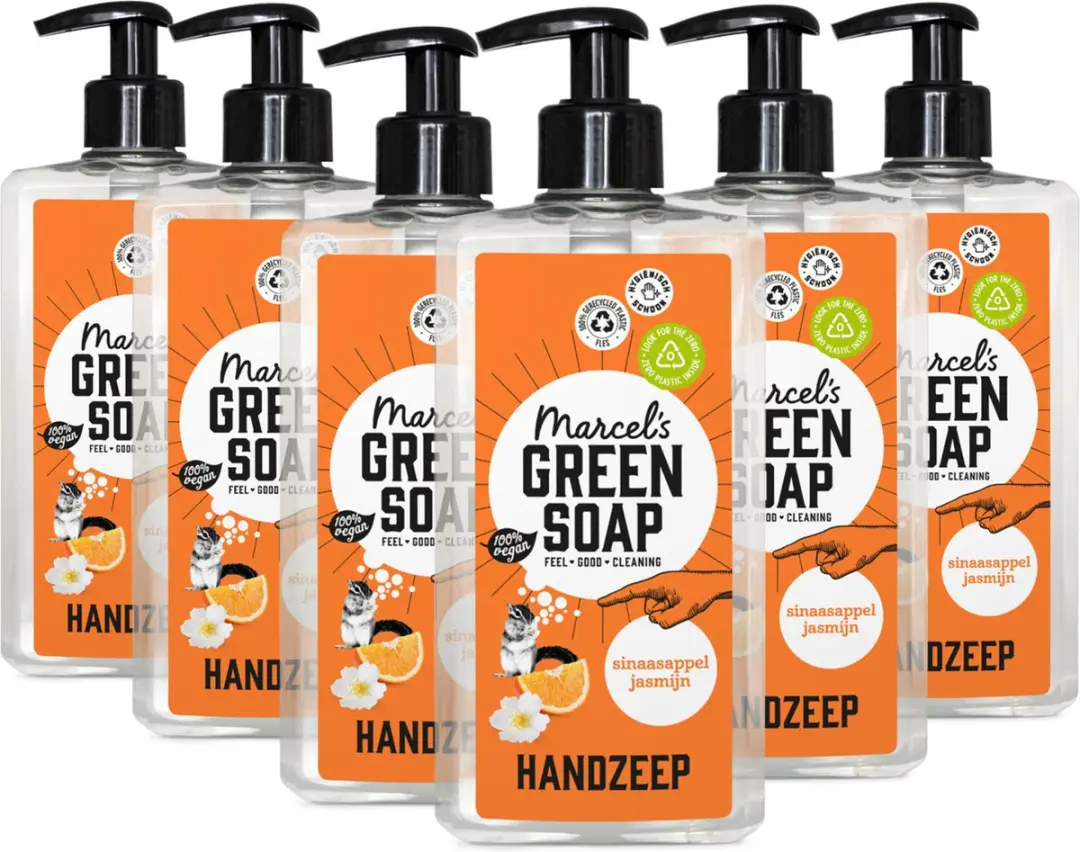 Marcel's Green Soap Handzeep Sinaasappel & Jasmijn 6x500ml