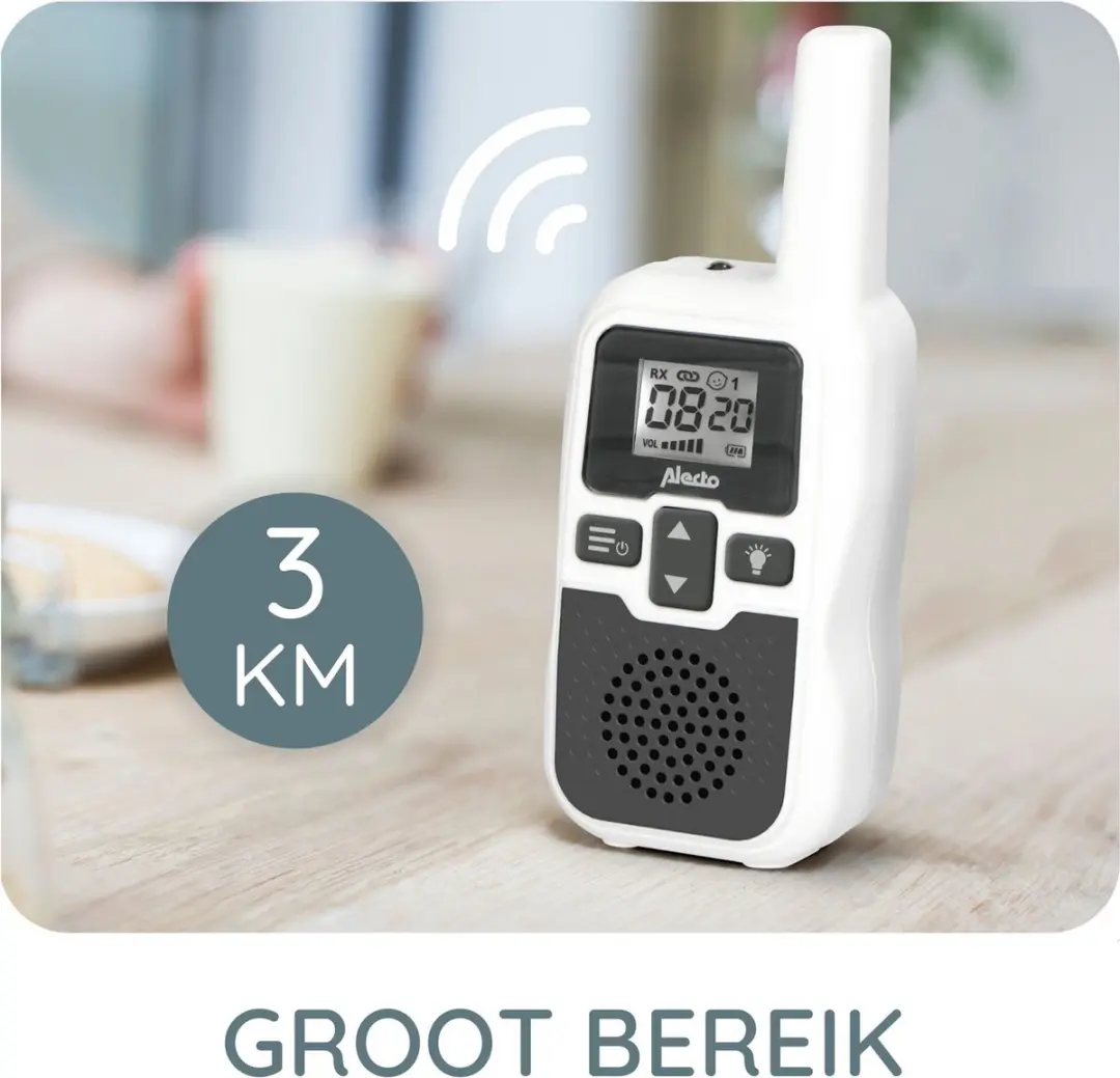 Alecto DBX-80 Babyfoon - 3km Bereik - Wit/Antraciet