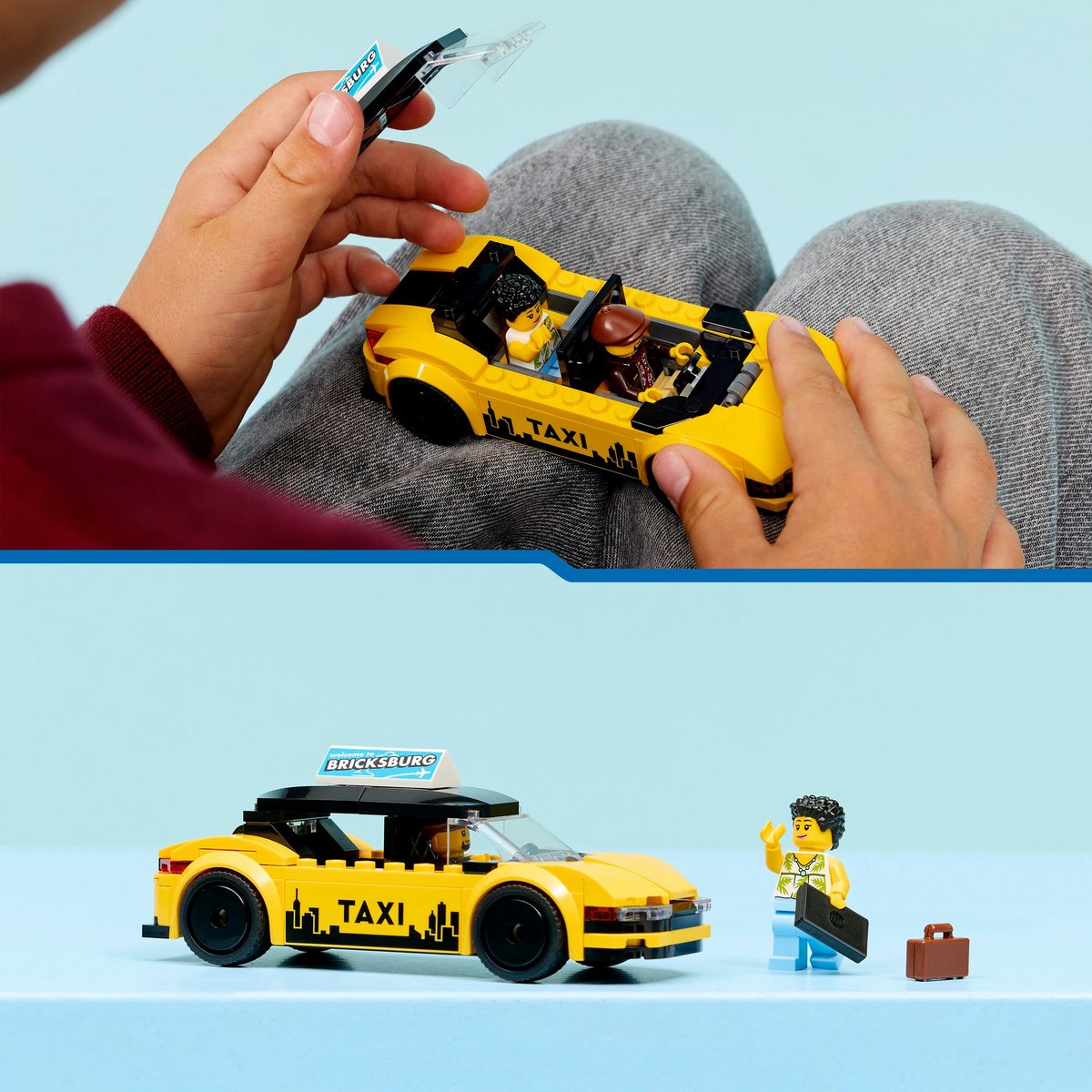 LEGO® City Gele Taxi - Modelautobouwset met 2 Minifiguren - Klassieke Speelgoedtaxi - 60487