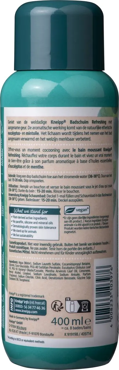 Kneipp Badschuim Mint Eucalyptus 400ml