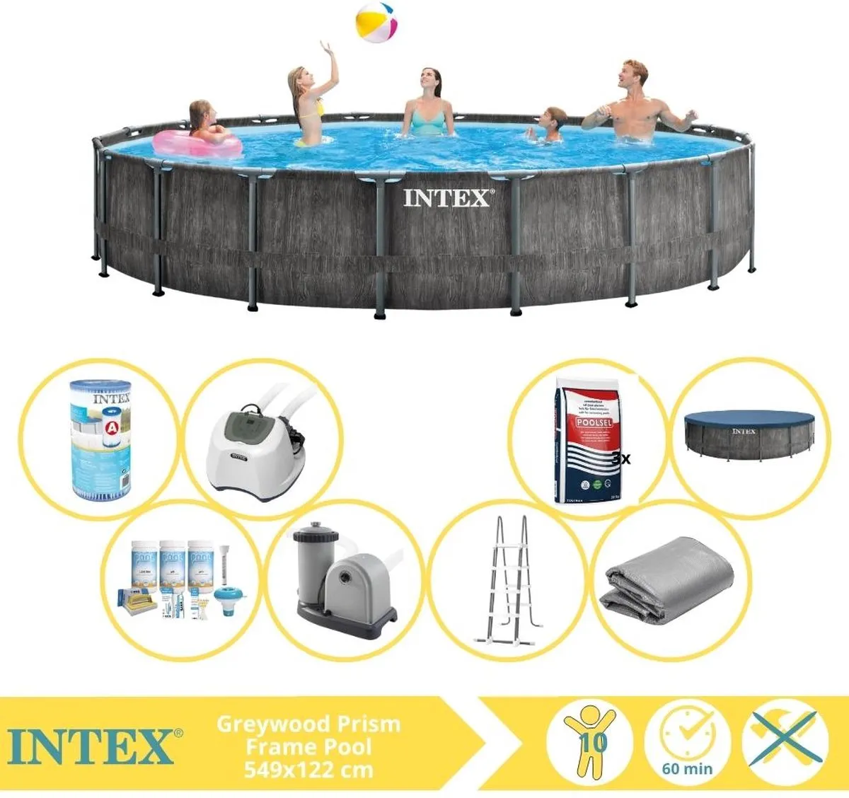 Intex Prism Frame 26744GN Opzetzwembad 549x122cm