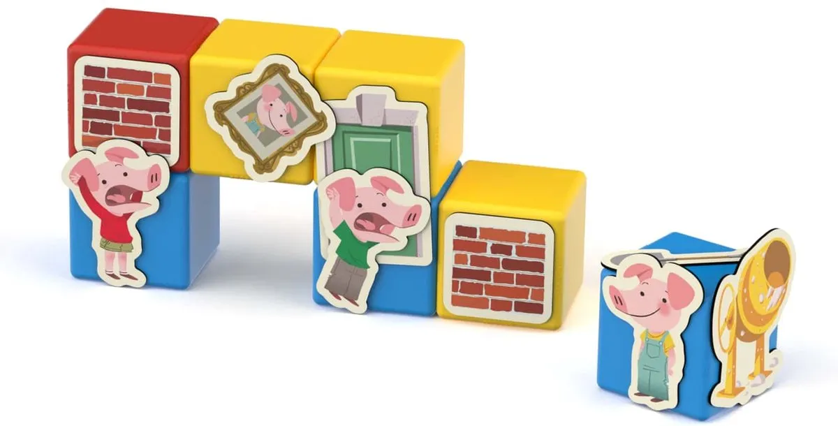 Geomag Magicube Story Building Three Little Pigs - 42 Stuks - Multikleur