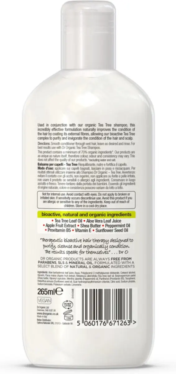 Dr. Organic Tea Tree Conditioner 6x265ml