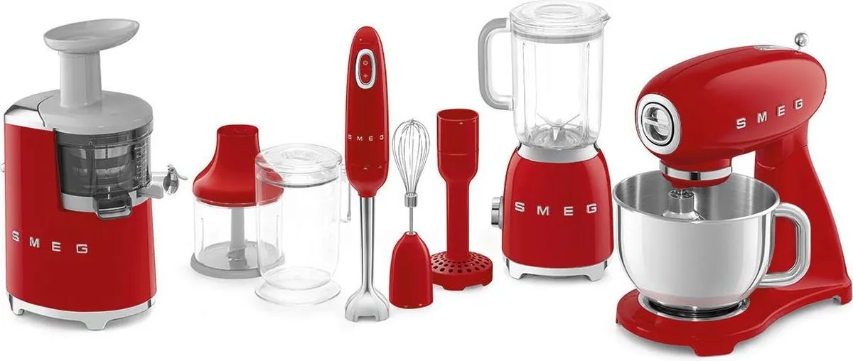 Smeg SMF03RDEU Keukenmachine - 800W - Rood