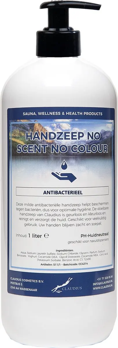 Splashbox Cosmetics Handzeep 1L - Geurloos & Kleurloos