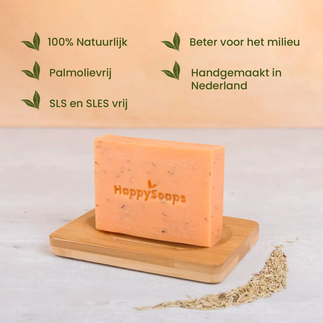 HappySoaps Body Wash Bar Arganolie & Rozemarijn 100g