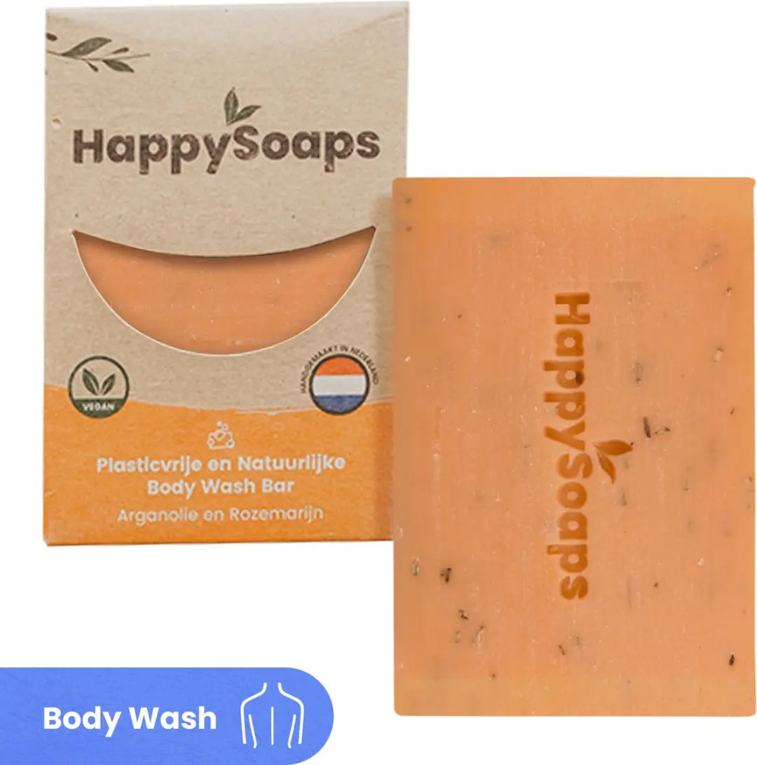 HappySoaps Body Wash Bar Arganolie & Rozemarijn 100g
